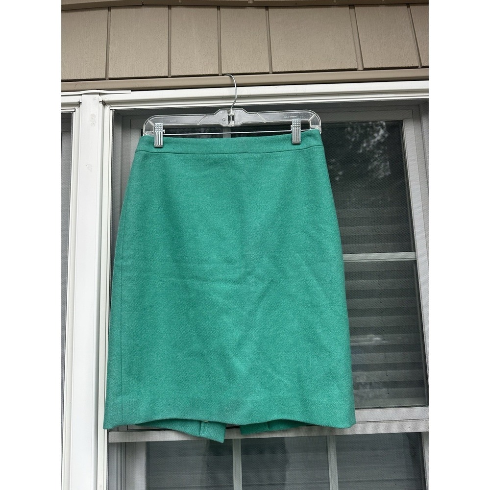 J. Crew The Pencil Skirt Wool Teal Blue Women's Size 4 Lined Work Office Preppy